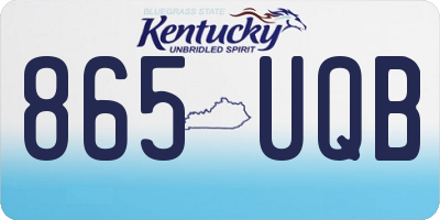 KY license plate 865UQB