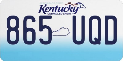 KY license plate 865UQD