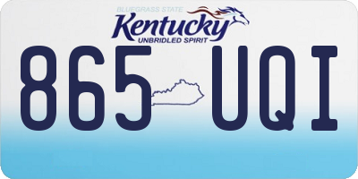 KY license plate 865UQI