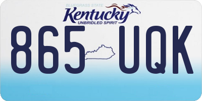 KY license plate 865UQK