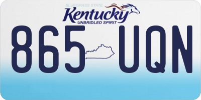 KY license plate 865UQN