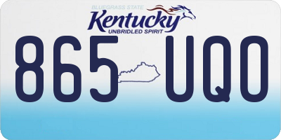 KY license plate 865UQO