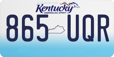 KY license plate 865UQR