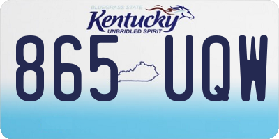 KY license plate 865UQW