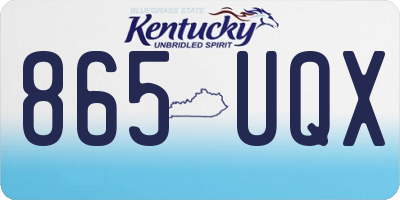 KY license plate 865UQX