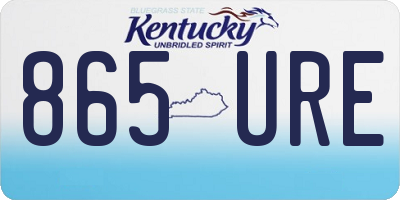 KY license plate 865URE