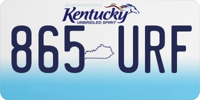 KY license plate 865URF