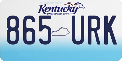 KY license plate 865URK