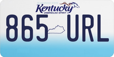 KY license plate 865URL