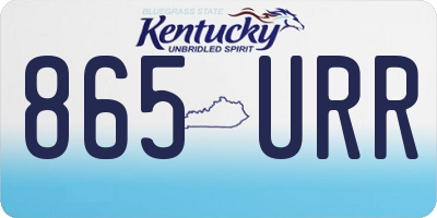 KY license plate 865URR