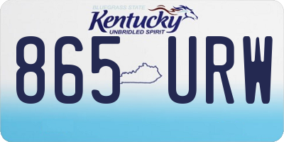 KY license plate 865URW