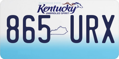 KY license plate 865URX