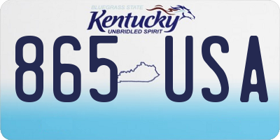KY license plate 865USA