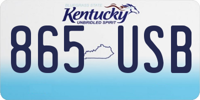 KY license plate 865USB