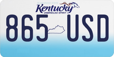 KY license plate 865USD