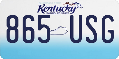 KY license plate 865USG