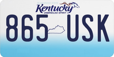 KY license plate 865USK