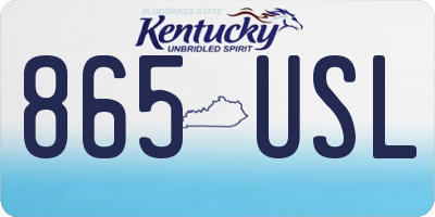 KY license plate 865USL