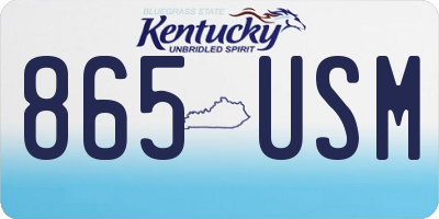 KY license plate 865USM