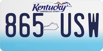 KY license plate 865USW