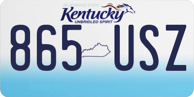 KY license plate 865USZ