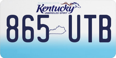 KY license plate 865UTB