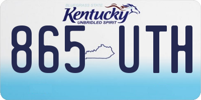 KY license plate 865UTH