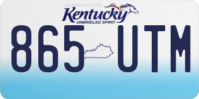 KY license plate 865UTM
