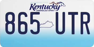 KY license plate 865UTR