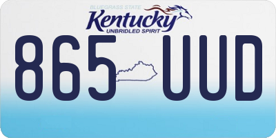 KY license plate 865UUD
