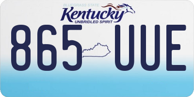 KY license plate 865UUE