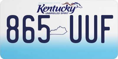 KY license plate 865UUF