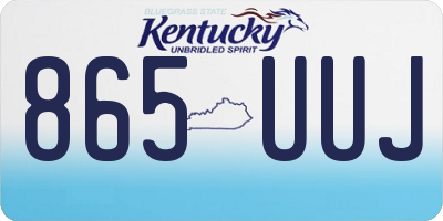 KY license plate 865UUJ