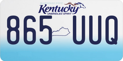 KY license plate 865UUQ