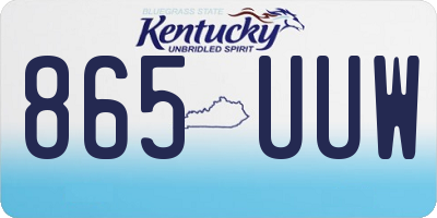 KY license plate 865UUW