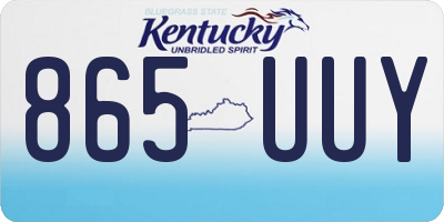 KY license plate 865UUY