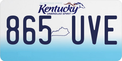 KY license plate 865UVE