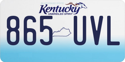 KY license plate 865UVL