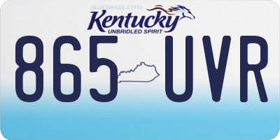 KY license plate 865UVR