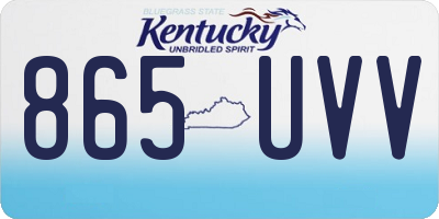 KY license plate 865UVV