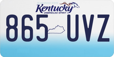 KY license plate 865UVZ