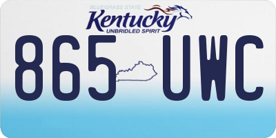 KY license plate 865UWC