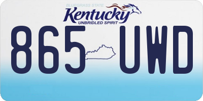 KY license plate 865UWD
