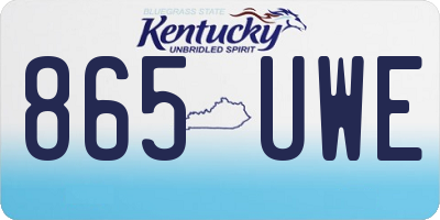 KY license plate 865UWE