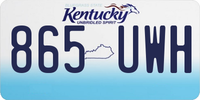 KY license plate 865UWH