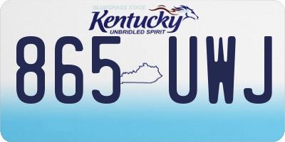 KY license plate 865UWJ