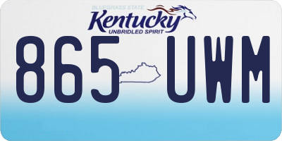 KY license plate 865UWM