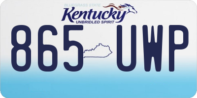 KY license plate 865UWP