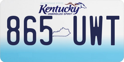 KY license plate 865UWT