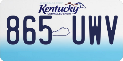 KY license plate 865UWV